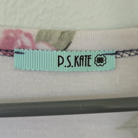 P.S. Kate Striped Floral T-shirt Dress Size Medium - Picture 5 of 6